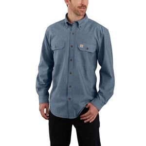 Carhartt Loose Fit DENIM BLUE Chambray Long Sleeve Button Up Shirt - SIZE SMALL